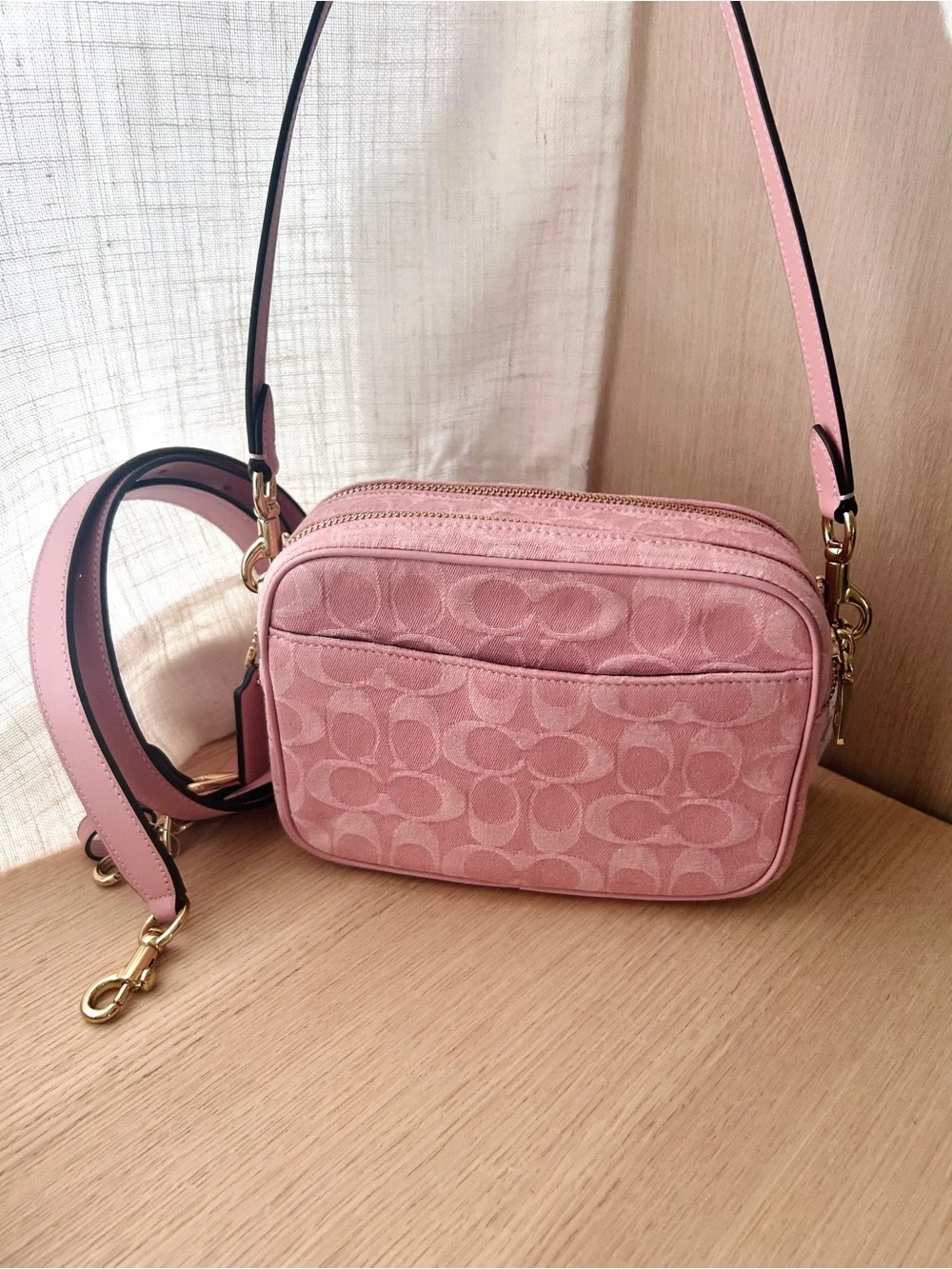 NWT💗Coach Mini Carey Crossbody Bag
Light Pink Signature Denim CEN19 Shoulder - Picture 6 of 11